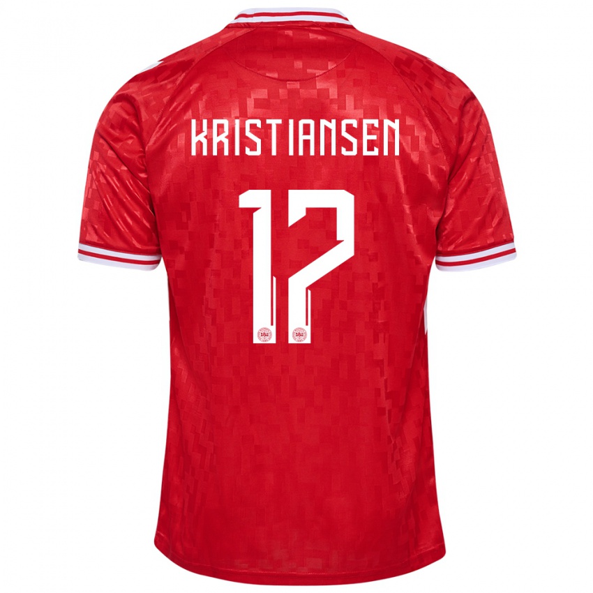 Hombre Camiseta Dinamarca Victor Kristiansen #17 Rojo 1ª Equipación 24-26 La Camisa México