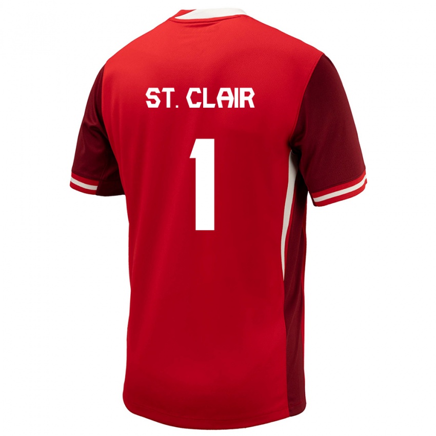 Hombre Camiseta Canadá Dayne St Clair #1 Rojo 1ª Equipación 24-26 La Camisa México