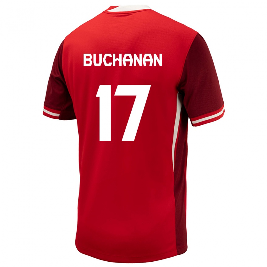 Hombre Camiseta Canadá Tajon Buchanan #17 Rojo 1ª Equipación 24-26 La Camisa México