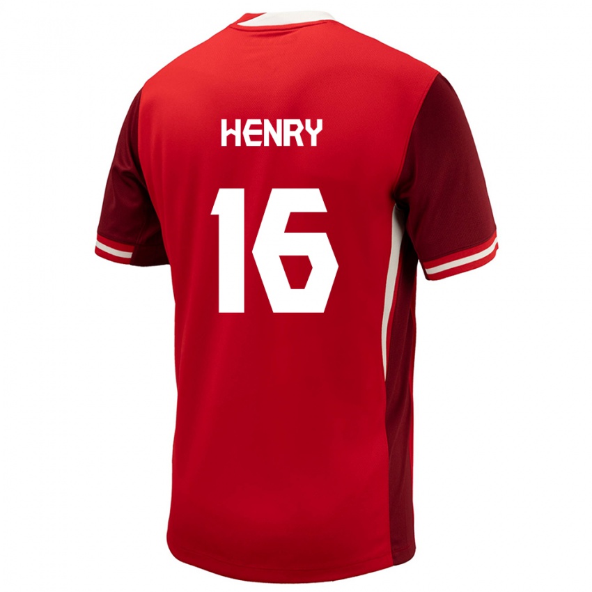 Hombre Camiseta Canadá Mael Henry #16 Rojo 1ª Equipación 24-26 La Camisa México