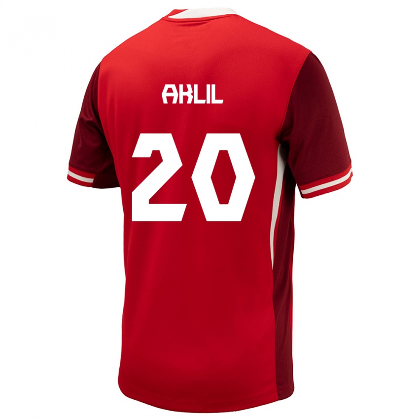 Hombre Camiseta Canadá Lino Aklil #20 Rojo 1ª Equipación 24-26 La Camisa México