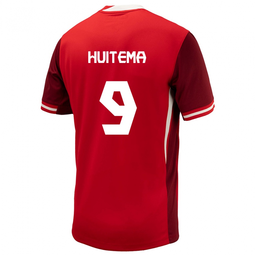 Hombre Camiseta Canadá Jordyn Huitema #9 Rojo 1ª Equipación 24-26 La Camisa México