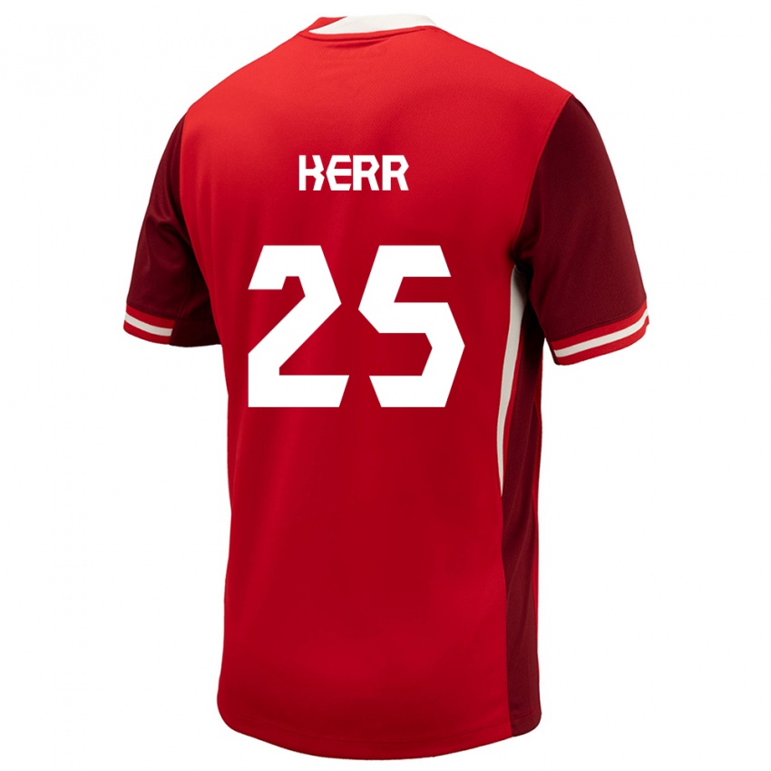 Hombre Camiseta Canadá Devon Kerr #25 Rojo 1ª Equipación 24-26 La Camisa México