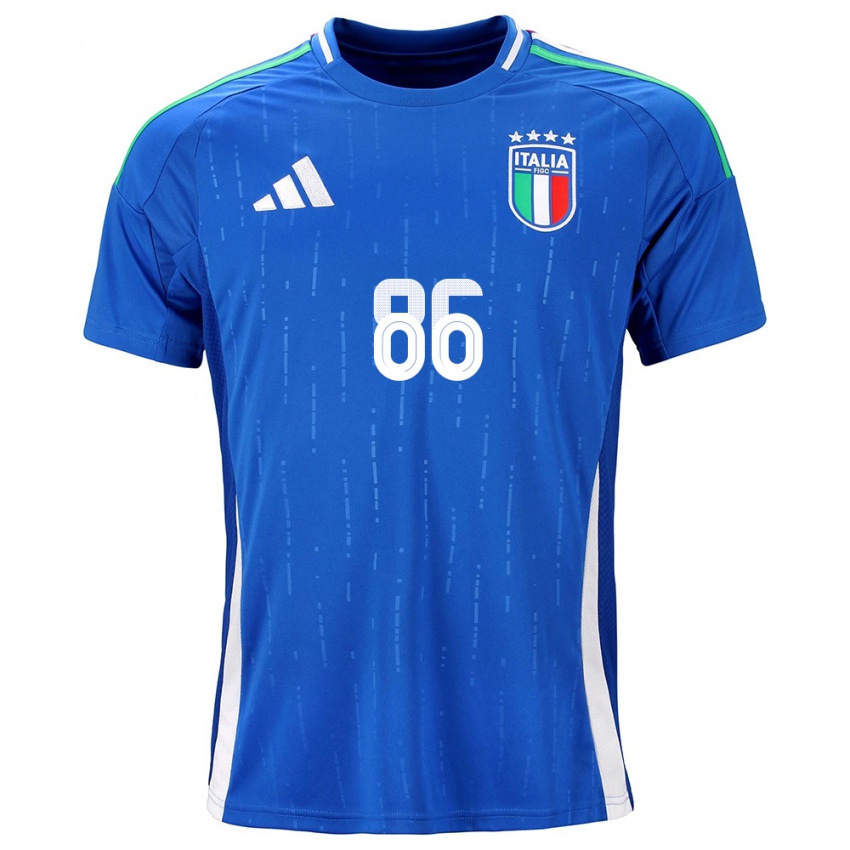 Hombre Camiseta Italia Daniele Montevago #86 Azul 1ª Equipación 24-26 La Camisa México