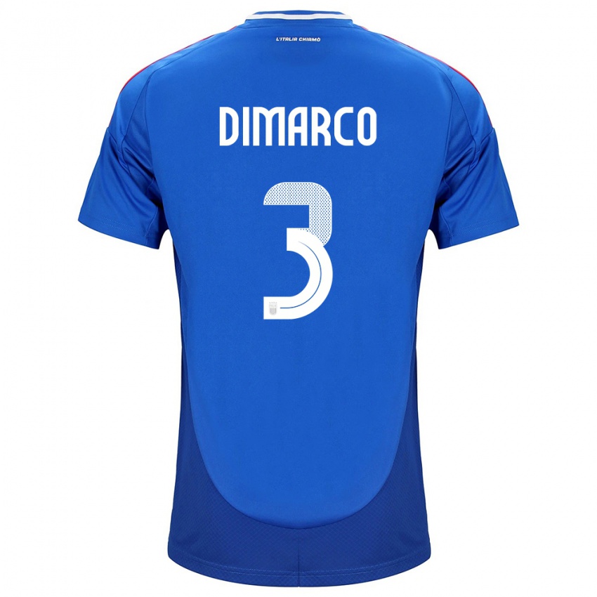 Hombre Camiseta Italia Federico Dimarco #3 Azul 1ª Equipación 24-26 La Camisa México