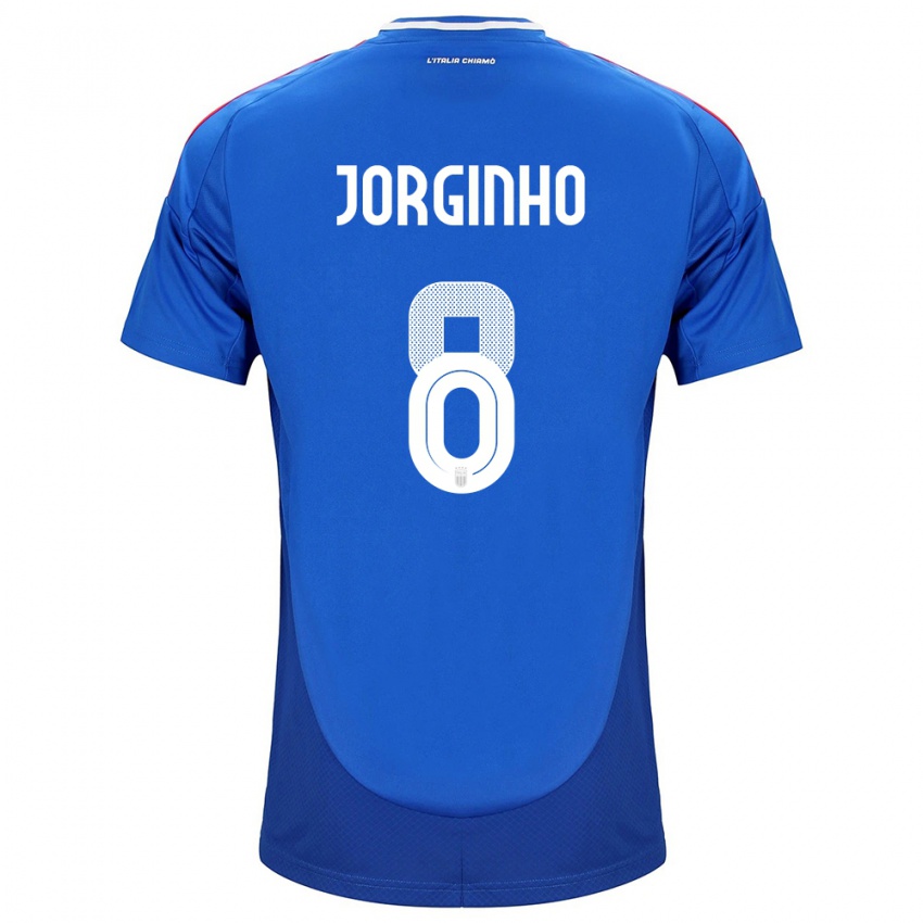 Hombre Camiseta Italia Jorginho #8 Azul 1ª Equipación 24-26 La Camisa México