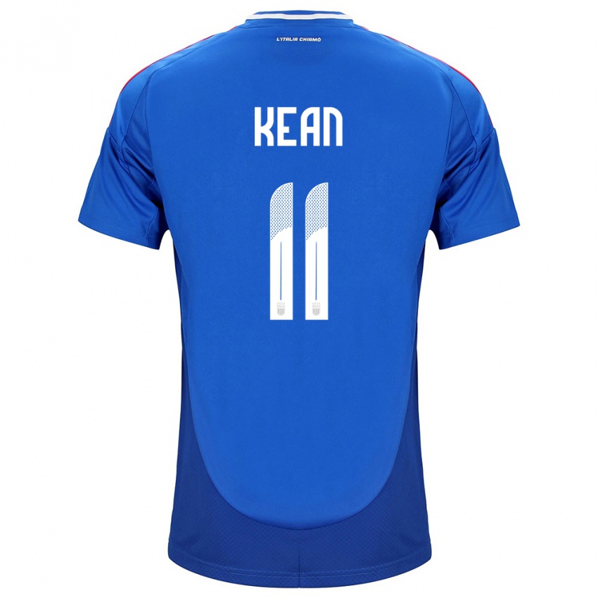 Hombre Camiseta Italia Moise Kean #11 Azul 1ª Equipación 24-26 La Camisa México