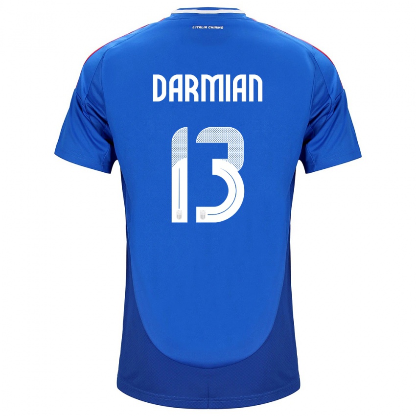 Hombre Camiseta Italia Matteo Darmian #13 Azul 1ª Equipación 24-26 La Camisa México