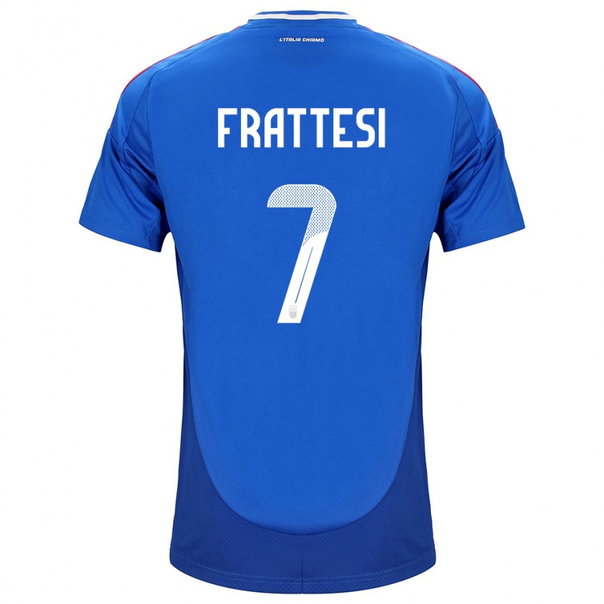 Hombre Camiseta Italia Davide Frattesi #7 Azul 1ª Equipación 24-26 La Camisa México