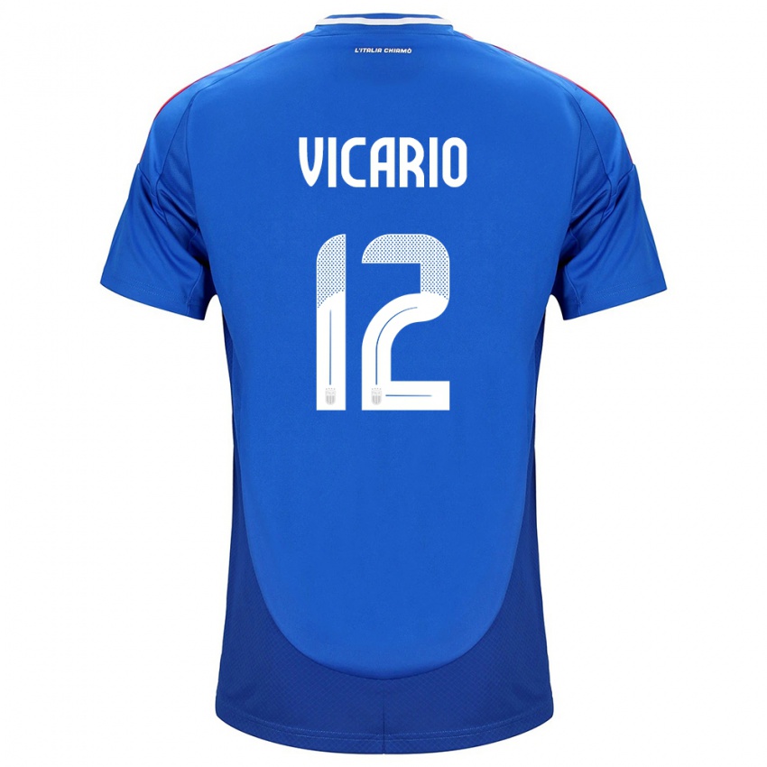 Hombre Camiseta Italia Guglielmo Vicario #12 Azul 1ª Equipación 24-26 La Camisa México