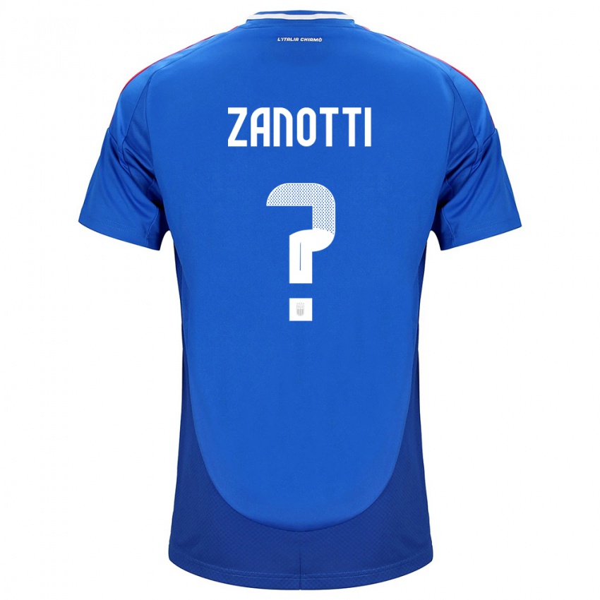 Hombre Camiseta Italia Mattia Zanotti #0 Azul 1ª Equipación 24-26 La Camisa México