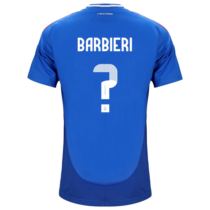 Hombre Camiseta Italia Tommaso Barbieri #0 Azul 1ª Equipación 24-26 La Camisa México