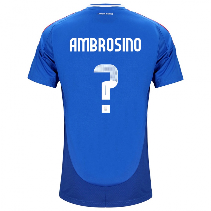 Hombre Camiseta Italia Giuseppe Ambrosino #0 Azul 1ª Equipación 24-26 La Camisa México