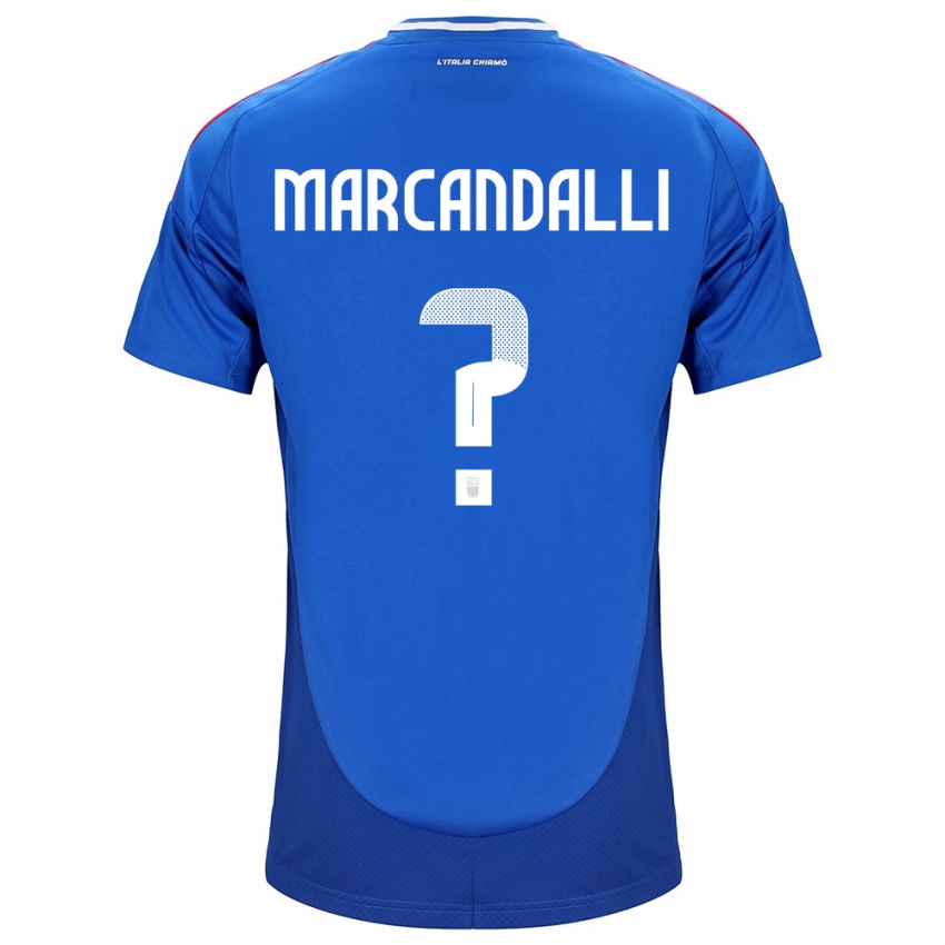 Hombre Camiseta Italia Alessandro Marcandalli #0 Azul 1ª Equipación 24-26 La Camisa México