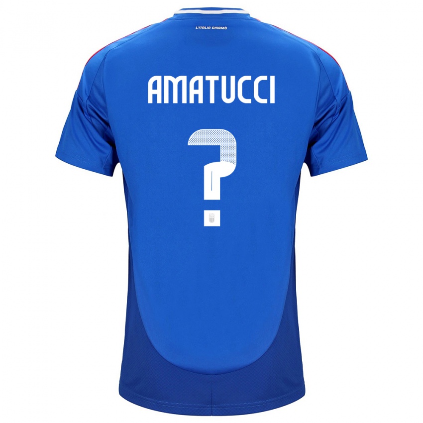 Hombre Camiseta Italia Lorenzo Amatucci #0 Azul 1ª Equipación 24-26 La Camisa México