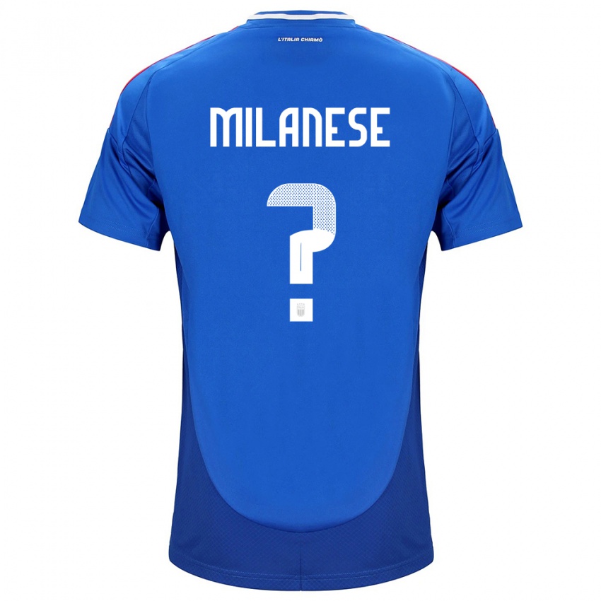 Hombre Camiseta Italia Tommaso Milanese #0 Azul 1ª Equipación 24-26 La Camisa México