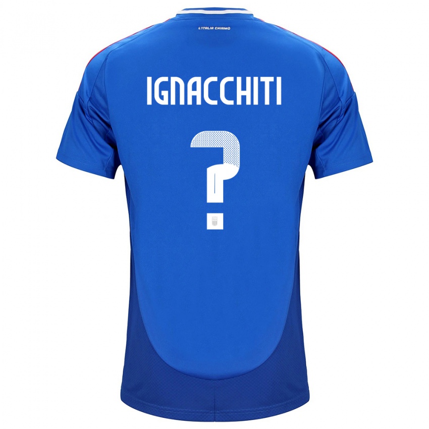 Hombre Camiseta Italia Lorenzo Ignacchiti #0 Azul 1ª Equipación 24-26 La Camisa México