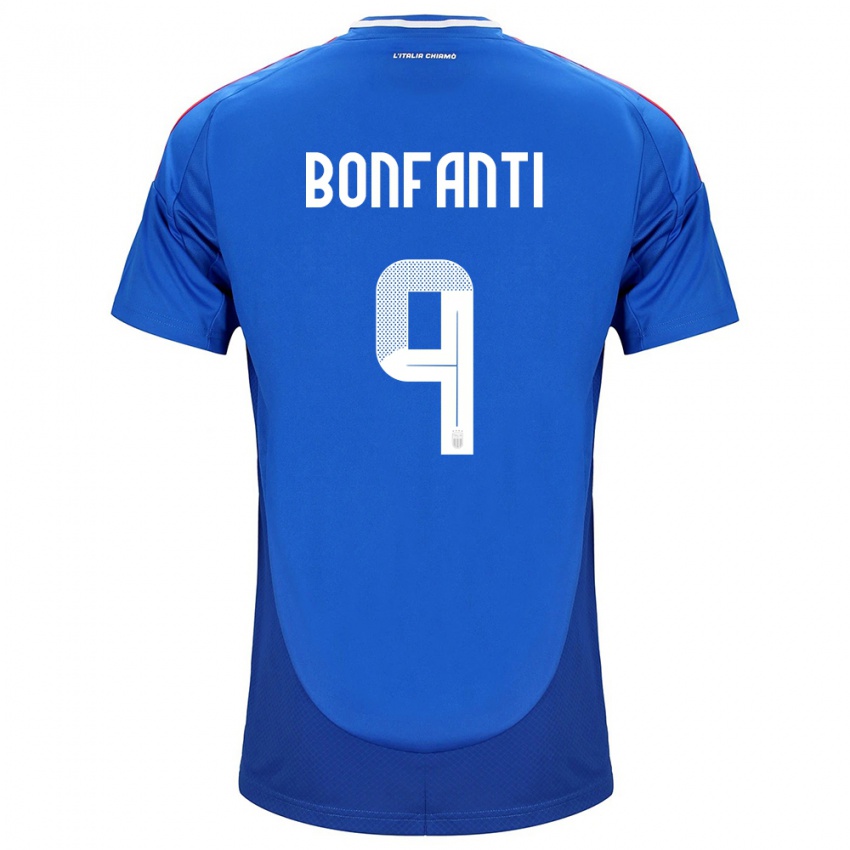 Hombre Camiseta Italia Nicholas Bonfanti #9 Azul 1ª Equipación 24-26 La Camisa México