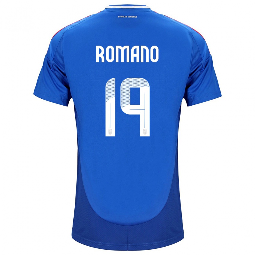 Hombre Camiseta Italia Marco Romano #19 Azul 1ª Equipación 24-26 La Camisa México