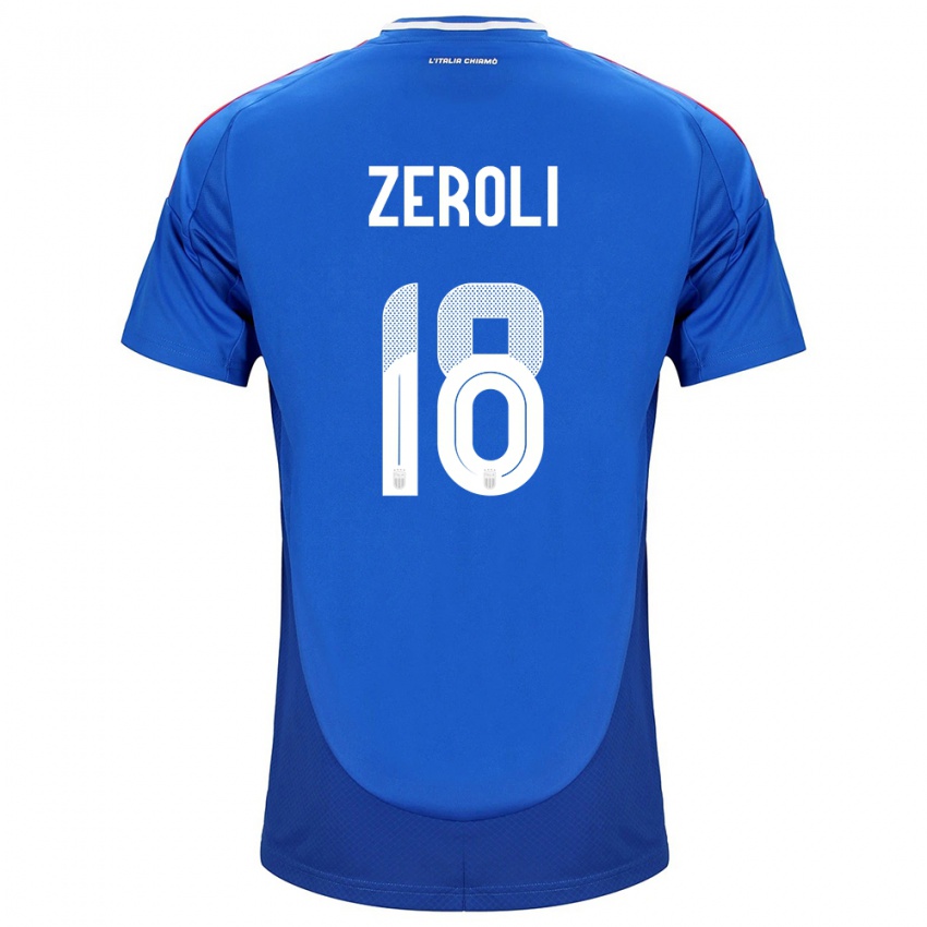 Hombre Camiseta Italia Kevin Zeroli #18 Azul 1ª Equipación 24-26 La Camisa México