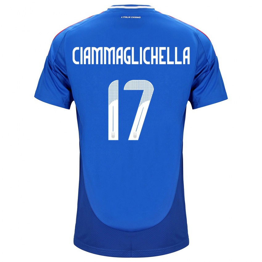 Hombre Camiseta Italia Aaron Ciammaglichella #17 Azul 1ª Equipación 24-26 La Camisa México