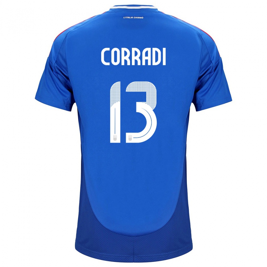 Hombre Camiseta Italia Christian Corradi #13 Azul 1ª Equipación 24-26 La Camisa México