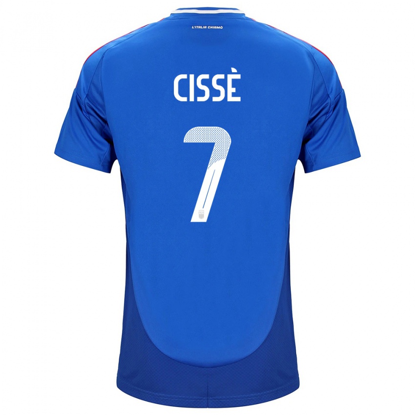 Hombre Camiseta Italia Alphadjo Cissè #7 Azul 1ª Equipación 24-26 La Camisa México