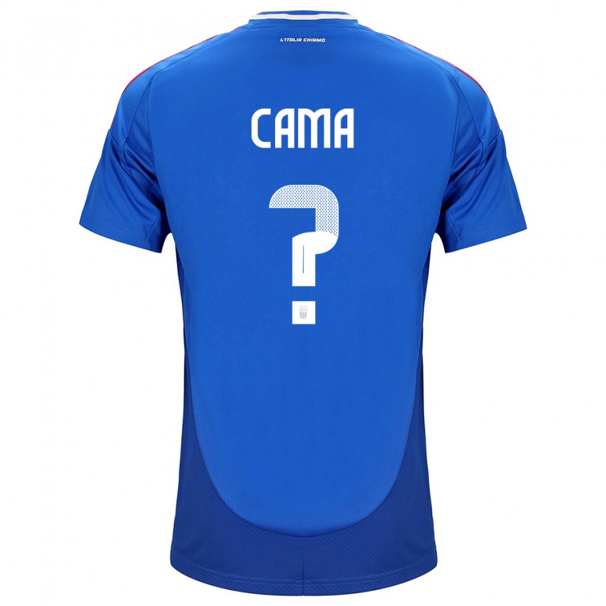 Hombre Camiseta Italia Cristian Cama #0 Azul 1ª Equipación 24-26 La Camisa México