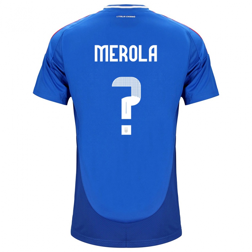 Hombre Camiseta Italia Antonio Stefano Merola #0 Azul 1ª Equipación 24-26 La Camisa México