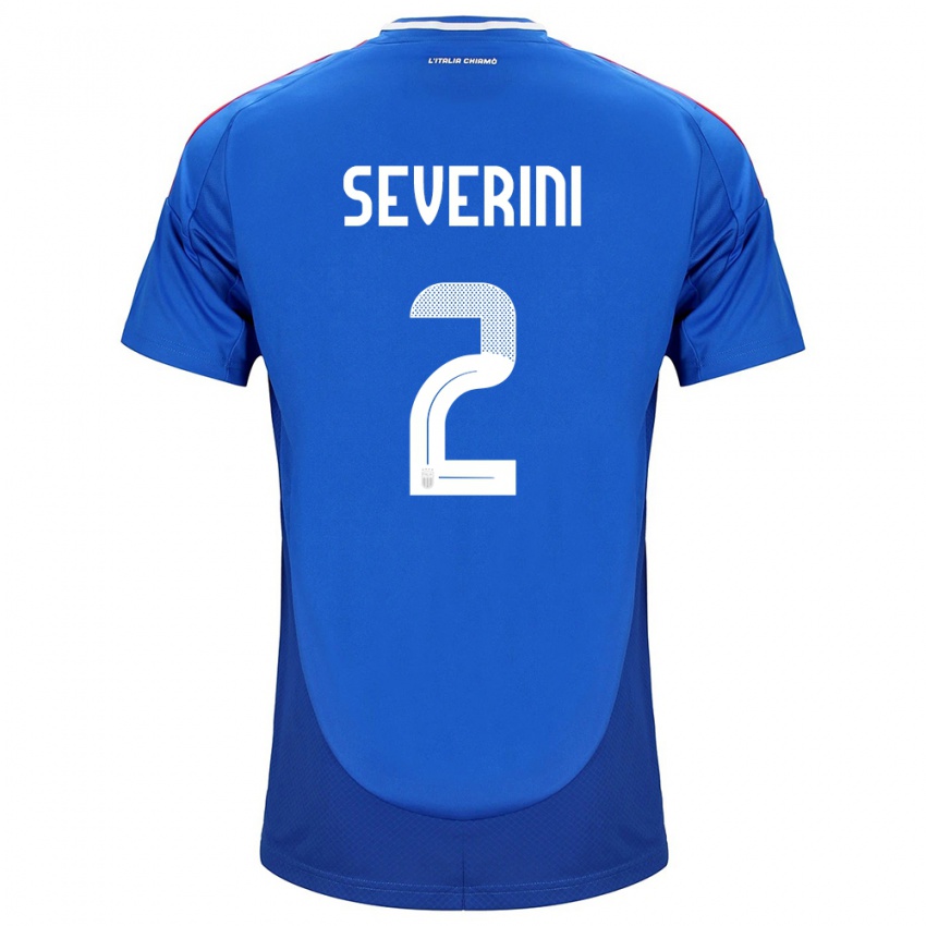 Hombre Camiseta Italia Emma Severini #2 Azul 1ª Equipación 24-26 La Camisa México