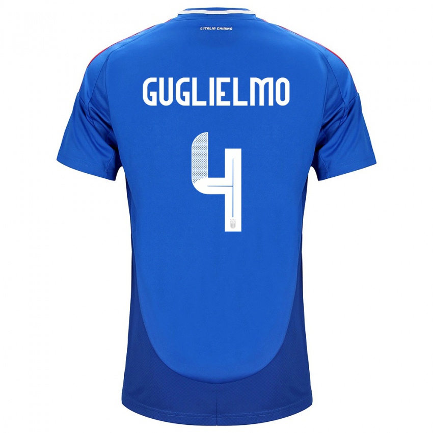 Hombre Camiseta Italia Lucia Di Guglielmo #4 Azul 1ª Equipación 24-26 La Camisa México