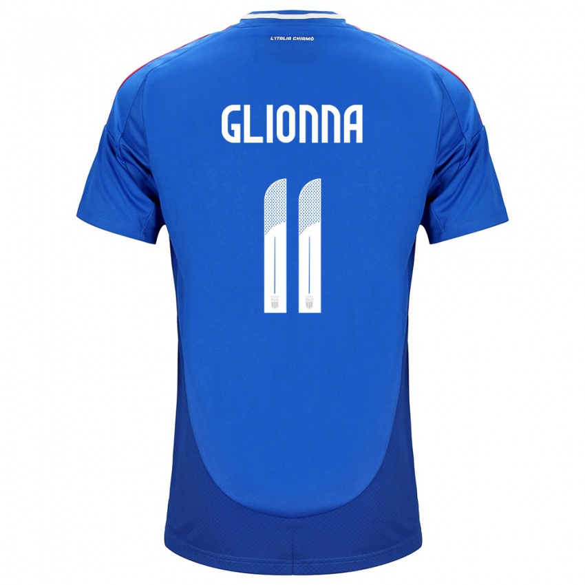 Hombre Camiseta Italia Benedetta Glionna #11 Azul 1ª Equipación 24-26 La Camisa México