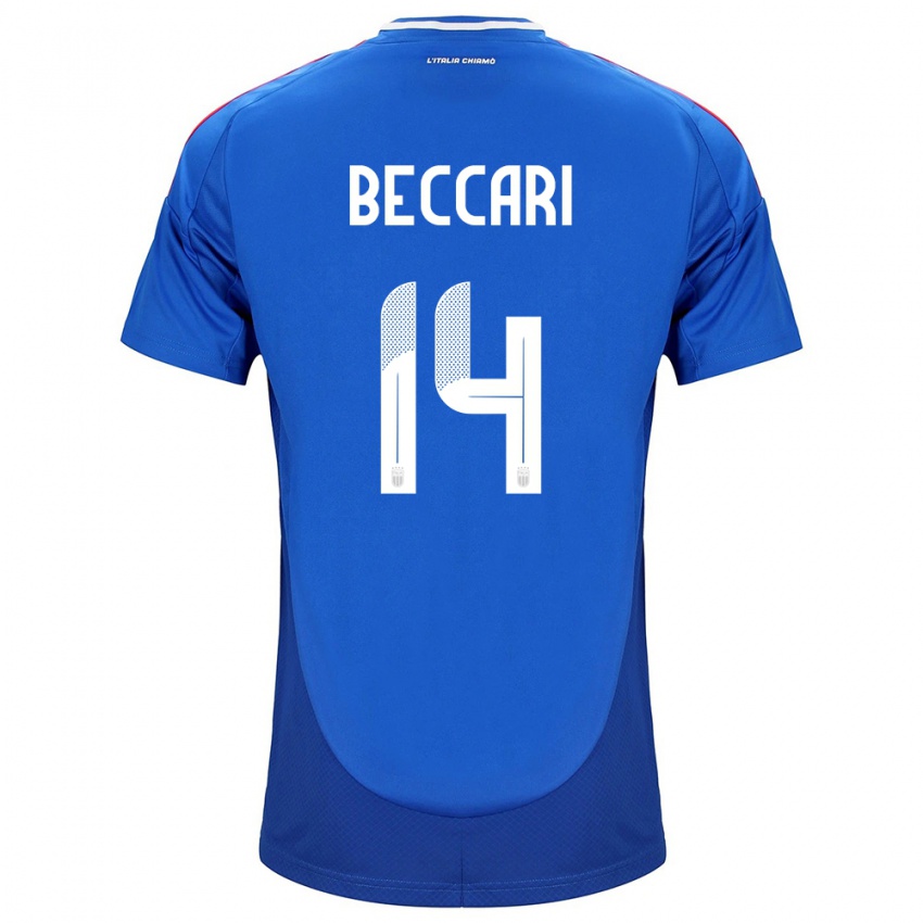 Hombre Camiseta Italia Chiara Beccari #14 Azul 1ª Equipación 24-26 La Camisa México