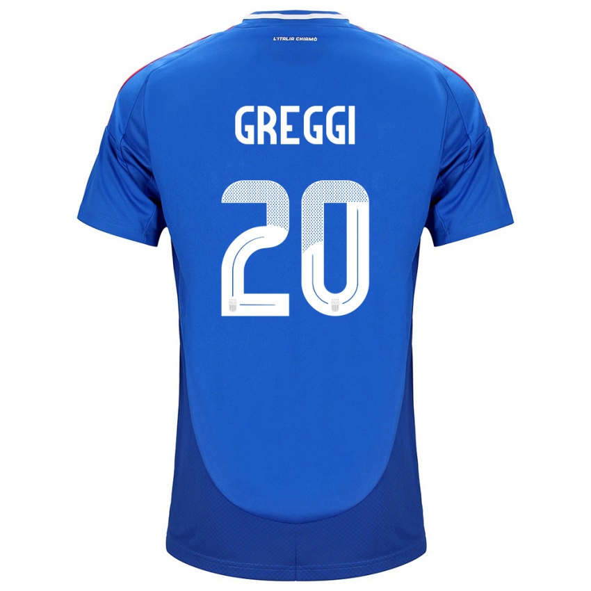 Hombre Camiseta Italia Giada Greggi #20 Azul 1ª Equipación 24-26 La Camisa México