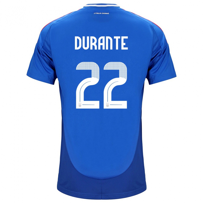 Hombre Camiseta Italia Francesca Durante #22 Azul 1ª Equipación 24-26 La Camisa México