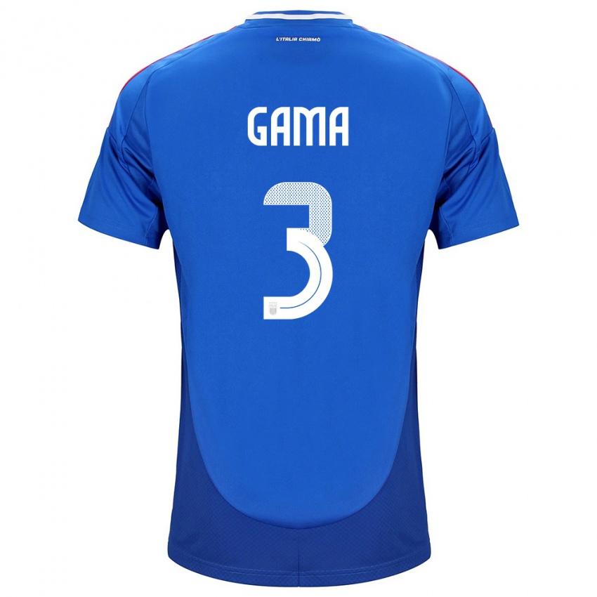 Hombre Camiseta Italia Sara Gama #3 Azul 1ª Equipación 24-26 La Camisa México