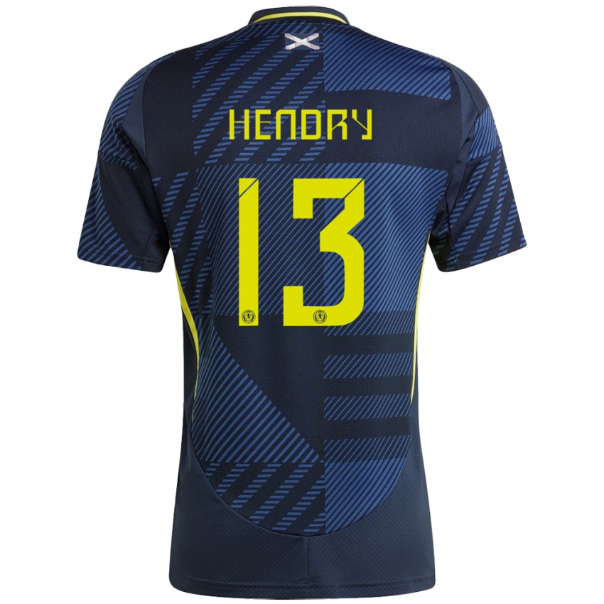 Hombre Camiseta Escocia Jack Hendry #13 Azul Oscuro 1ª Equipación 24-26 La Camisa México