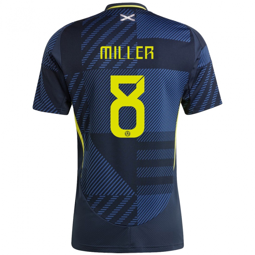 Hombre Camiseta Escocia Lennon Miller #8 Azul Oscuro 1ª Equipación 24-26 La Camisa México