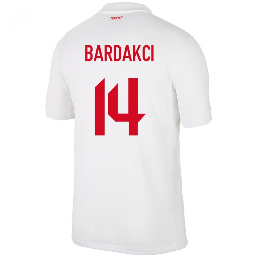Hombre Camiseta Turquía Abdülkerim Bardakcı #14 Blanco 1ª Equipación 24-26 La Camisa México