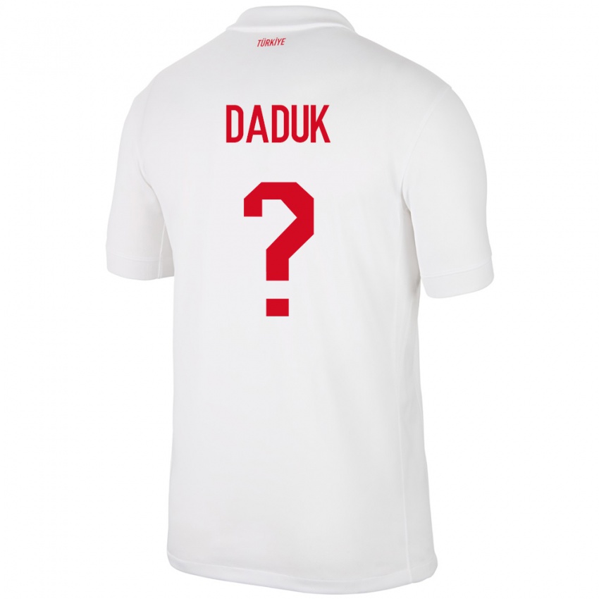 Hombre Camiseta Turquía Emir Dadük #0 Blanco 1ª Equipación 24-26 La Camisa México