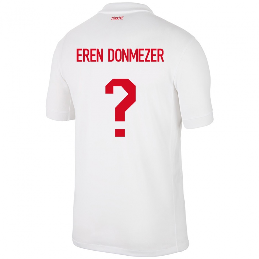 Hombre Camiseta Turquía Deniz Eren Dönmezer #0 Blanco 1ª Equipación 24-26 La Camisa México