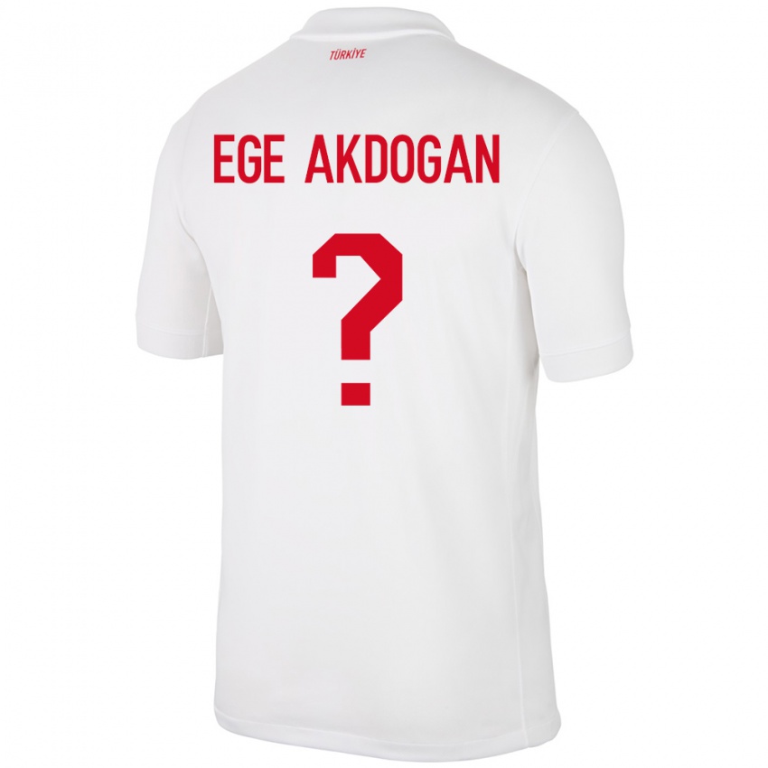 Hombre Camiseta Turquía Hasan Ege Akdoğan #0 Blanco 1ª Equipación 24-26 La Camisa México