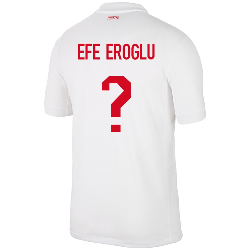 Hombre Camiseta Turquía Cem Efe Eroğlu #0 Blanco 1ª Equipación 24-26 La Camisa México