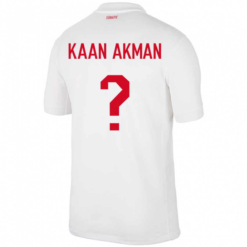 Hombre Camiseta Turquía Ege Kaan Akman #0 Blanco 1ª Equipación 24-26 La Camisa México