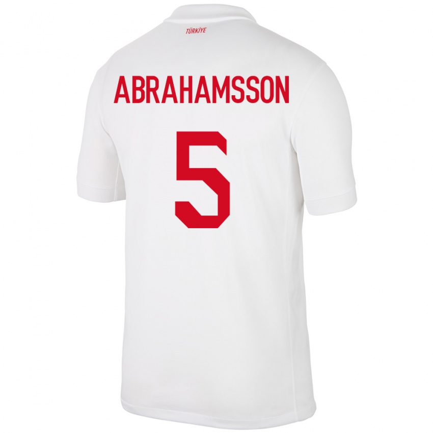 Hombre Camiseta Turquía Sejde Aylin Abrahamsson #5 Blanco 1ª Equipación 24-26 La Camisa México