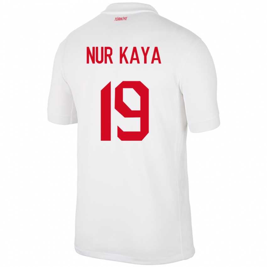 Hombre Camiseta Turquía Cansu Nur Kaya #19 Blanco 1ª Equipación 24-26 La Camisa México