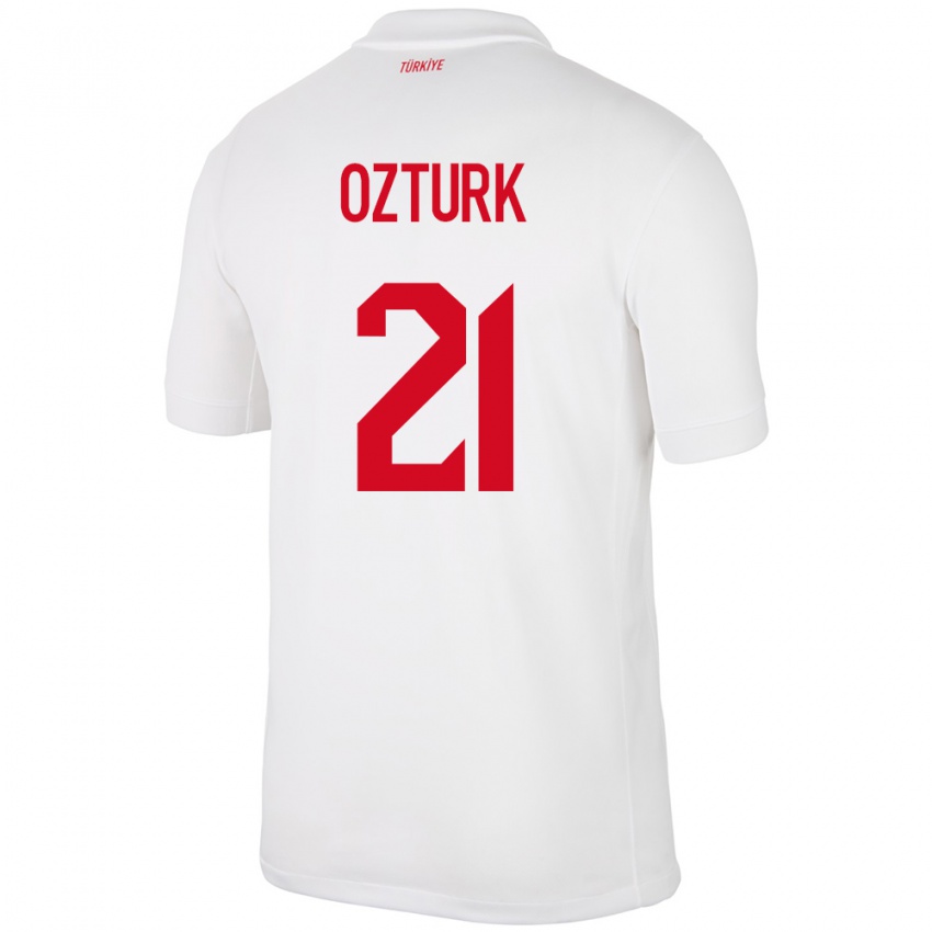 Hombre Camiseta Turquía Melike Öztürk #21 Blanco 1ª Equipación 24-26 La Camisa México