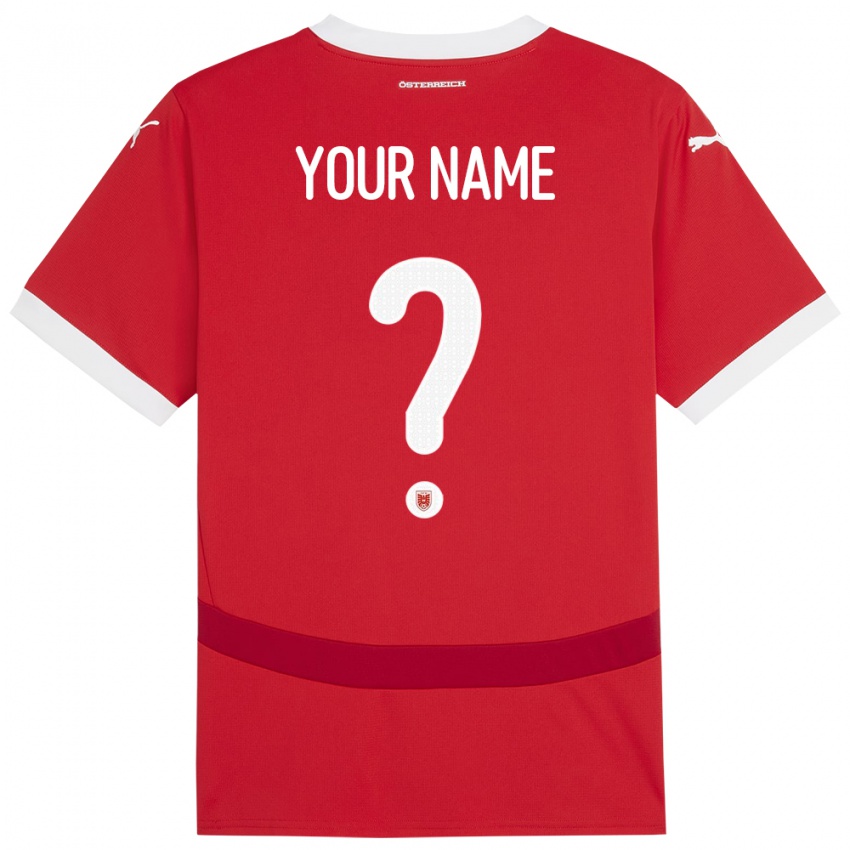 Hombre Camiseta Austria Su Nombre #0 Rojo 1ª Equipación 24-26 La Camisa México
