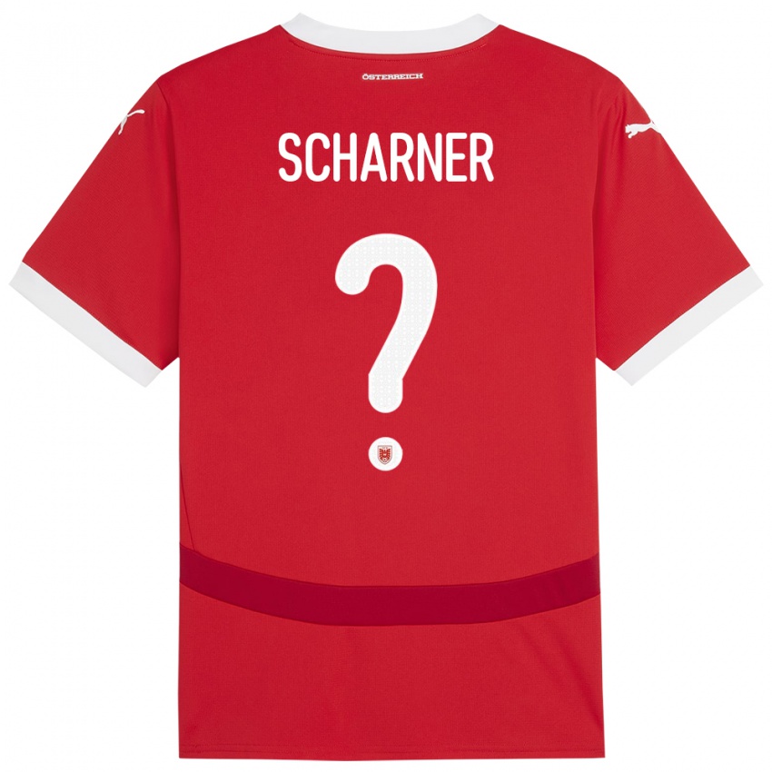 Hombre Camiseta Austria Benedict Scharner #0 Rojo 1ª Equipación 24-26 La Camisa México