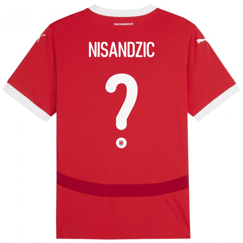 Hombre Camiseta Austria Dominik Nisandzic #0 Rojo 1ª Equipación 24-26 La Camisa México
